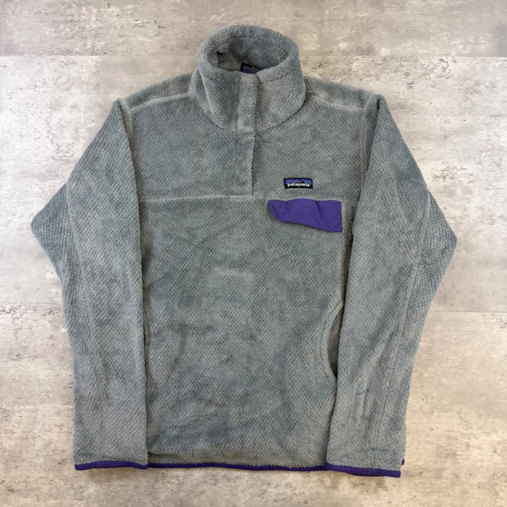 Patagonia Re-Tool Snap-T Fleece Pullover Grey Purple Womens Size M 25442
